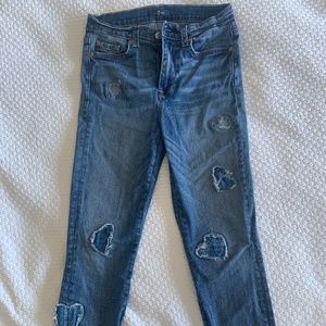 7 for all mankind jeans with heat distressing